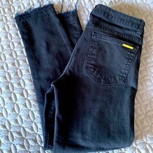 Michael Kors Cropped Skinny Black Distressed Jeans. Size 6